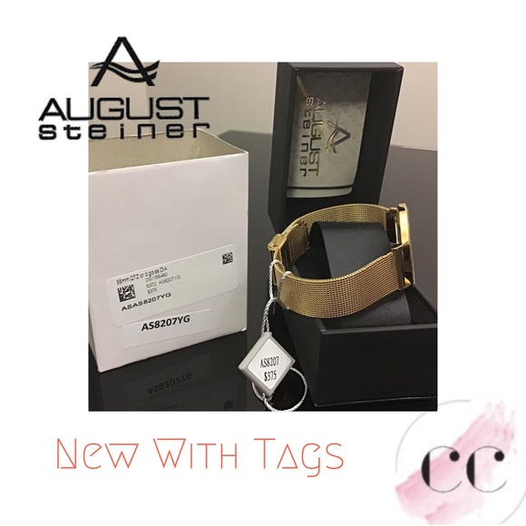 NWT August Steiner Quartz Diamond Orange Dial Ladies Watch - Picture 8 of 10